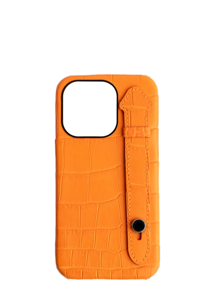 Orange Genuine Crocodile Strap Case