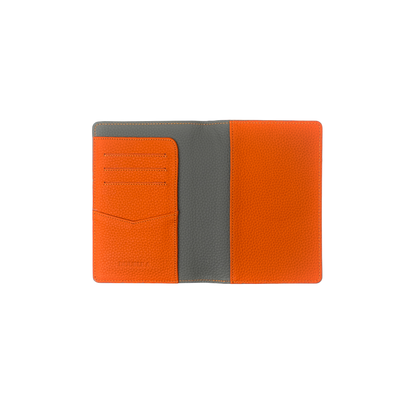 Togo Gray / Orange Passport Holder