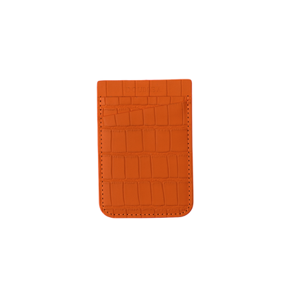 Orange Embossed Crocodile MagSafe Wallet